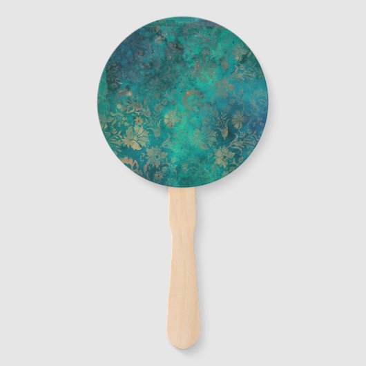 水カラーフローラマルディグラスキンセアニラ ハンドファン (裏面)