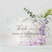 水カラーフローララベンダー結婚ズ・サンキュー サンキューカード (スタンド正面)
