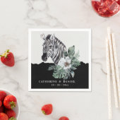 水カラーフローラワイルドゼブラサファリ結婚ーズ スタンダードカクテルナプキン (インサイチュ)