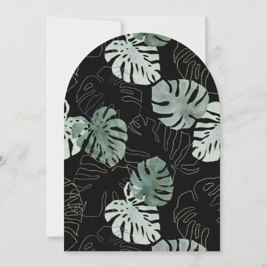 水カラーフローラワイルドゼブラサファリ結婚ーズ 招待状 (裏面)