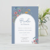 水カラーフローラワイルドフラワーブライダルシャワー 招待状 (スタンド正面)