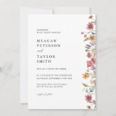 水カラーフローラワイルドフラワー庭園の結婚式 招待状 (正面)