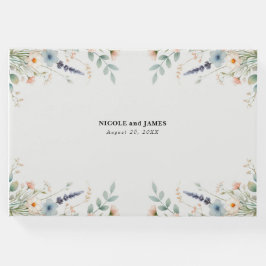 水カラーフローラワイルドフラワー春の結婚式 ゲストブック