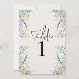 水カラーフローラワイルドフラワー春テーブル番号 招待状