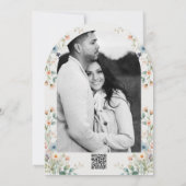 水カラーフローラワイルドフラワー春ブライダルシャワー 招待状 (裏面)