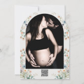 水カラーフローラワイルドフラワー春ベビーシャワー 招待状 (裏面)