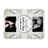 水カラーフローラワイルドフラワー春日付の保存 マグネット (横)