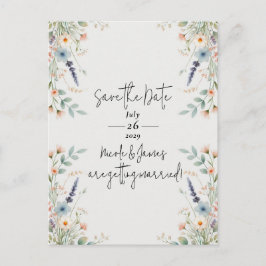 水カラーフローラワイルドフラワー春日付の保存 案内ポストカード