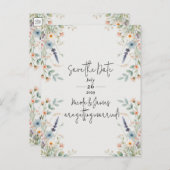 水カラーフローラワイルドフラワー春日付の保存 案内ポストカード (正面/裏面)