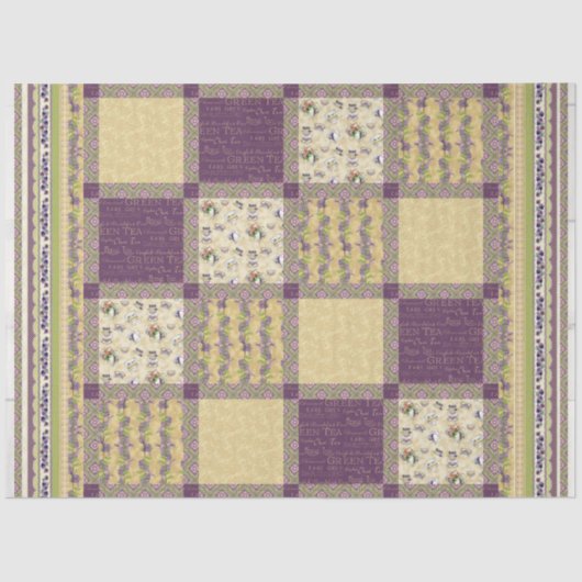 水カラーフローラ春紫キルトデコページ 薄葉紙 (正面)