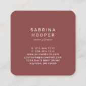 水カラーフローラ赤面錆の丸いコーナー スクエア名刺 (裏面)