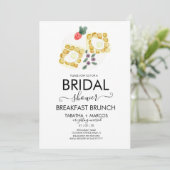 水カラーブライダルシャワー朝食エッグブランチ 招待状 (スタンド正面)