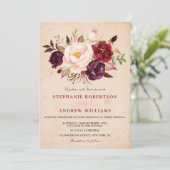 水カラーブルガンディレッドフローラ素朴ボー 招待状 (スタンド正面)