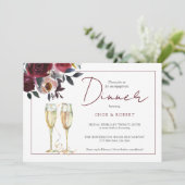 水カラーブルゴーニュフローラ婚約ディナー 招待状 (スタンド正面)