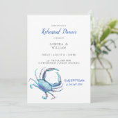 水カラーブルーカニ沿岸ブライダルシャワーインビタット 招待状 (スタンド正面)