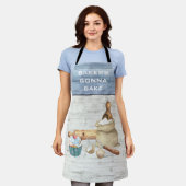 水カラーベーキングベーカーベイクウィングベイキング エプロン (着用した状態)