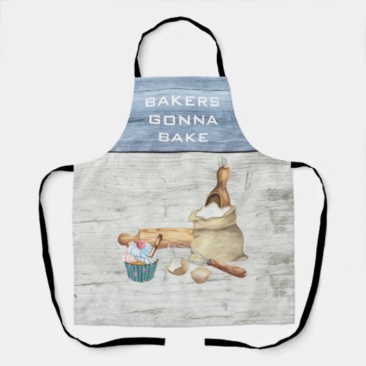 水カラーベーキングベーカーベイクウィングベイキング エプロン (正面)