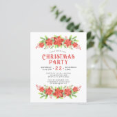 水カラーホリークリスマスパーティー予算招待状 (スタンド正面)