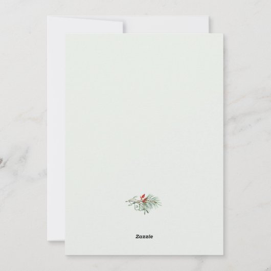 水カラーホリーメリークリスマスフォトさくらんぼウッド シーズンカード (裏面)