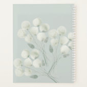 水カラーホワイト花模様ティール（緑がかった色）ウィークリープランナー プランナー手帳 (裏面)