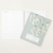 水カラーホワイト花模様ティール（緑がかった色）ウィークリープランナー プランナー手帳 (ディスプレー)