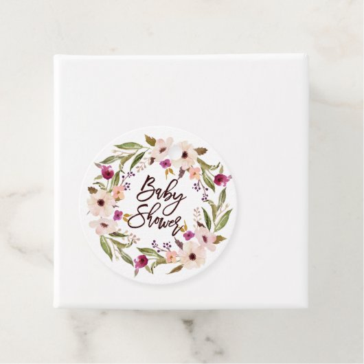 水カラーボヘミアフローラリースベビーシャワー フェイバータグ (インサイチュ)