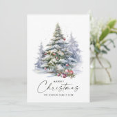 水カラーボヘミアンニュートラルブルークリスマスツリー シーズンカード (スタンド正面)