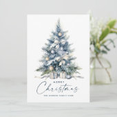 水カラーボヘミアンニュートラルブルークリスマスツリー シーズンカード (スタンド正面)