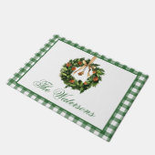 水カラーボホオレンジスライスリースクリスマス ドアマット (アングル)