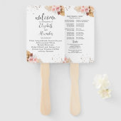 水カラーボホグリッター結婚式 プログラムハンドファン ハンドファン (正面&裏面)