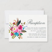 水カラーボホシックフローラウェディングレセプション 招待状 (正面)