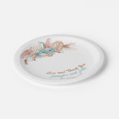 水カラーボホテラコッタ結婚フローラ紙Pl ペーパープレート (アングル)