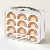 水カラーボホパステルキッズガールサンレインボー メタルランチボックス (正面)