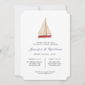 水カラーボートリハーサルディナー招待状 案内状 (正面)