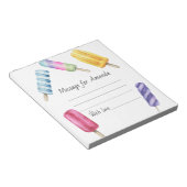 水カラーポピクル誕生日タイムカプセルメッセージ ノートパッド (アングル)