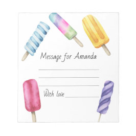 水カラーポピクル誕生日タイムカプセルメッセージ ノートパッド