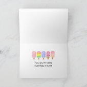 水カラーポプシクルブルーボーイ誕生日 サンキューカード (内部)