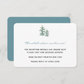 水カラーマウンテンレイクテーマ結婚の詳細カード 出欠カード (正面/裏面)