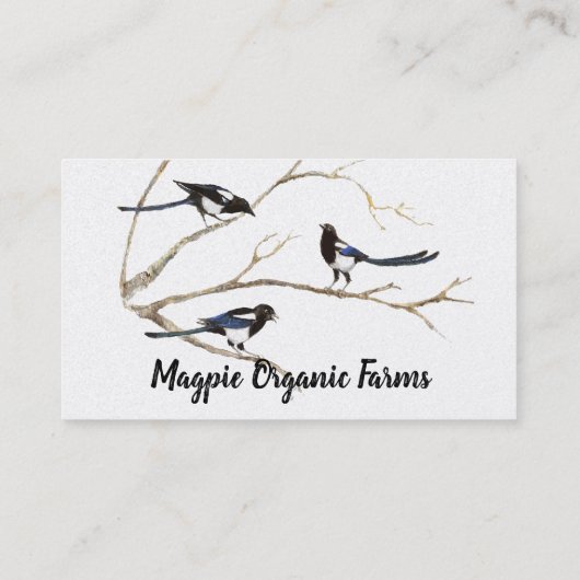 水カラーマグピーオーガニックファームズビジネスカード 名刺 (裏面)