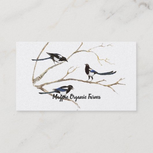 水カラーマグピーオーガニックファームズビジネスカード 名刺 (裏面)