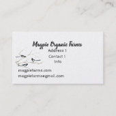 水カラーマグピーオーガニックファームズビジネスカード 名刺 (正面)