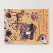 水カラーマゼンタフローラキャリッジの新しい贈り物 ジグソーパズル (横)