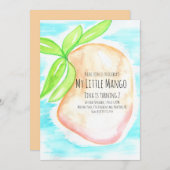 水カラーマンゴハンドトロピッ色彩の鮮やかク招待状 招待状 (正面/裏面)