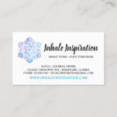 水カラーマンダラメタフィシカルスピリチュアルヨガ 名刺 (裏面)