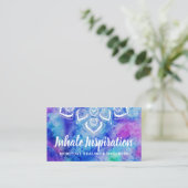 水カラーマンダラメタフィシカルスピリチュアルヨガ 名刺 (スタンド正面)