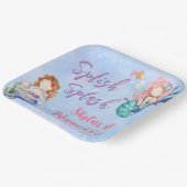 水カラーマーメイドバッシュ誕生日紙プレート ペーパープレート (傾斜あり)