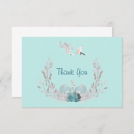 水カラーマーメイド&リースサンキューカード サンキューカード (正面/裏面)