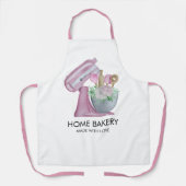 水カラーミキサーと花 エプロン (正面)