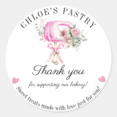 水カラーミキサーフローラベーカリーサンキューステッカー ラウンドシール (正面)