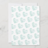 水カラーミントグリーンハートバレンティインズデイパーティー 招待状 (裏面)